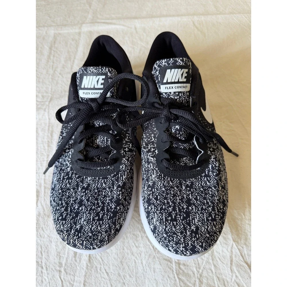 Nike Flex Contact Mens 6 Black White Running Shoes 908995-002